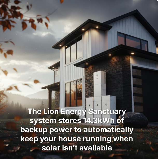 Lion Sanctuary 2™ Indoor | 12kW Hybrid Inverter + 14.3kWh LFP Battery | Home Backup Power System